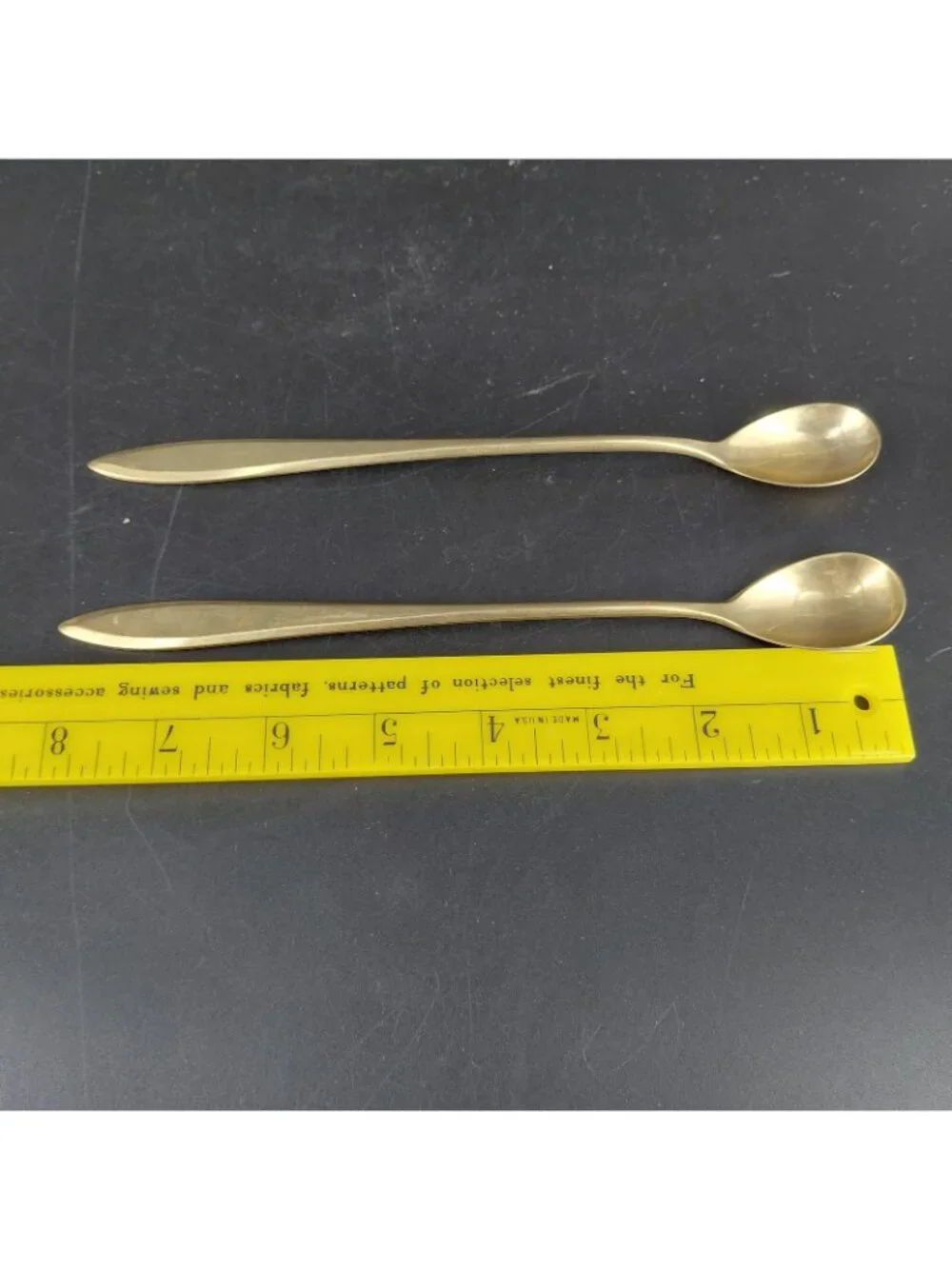 Dirigold Regal Long Handle Spoon Set 2 Dirilyte Alloy Satin Ice Tea Coffee Cream